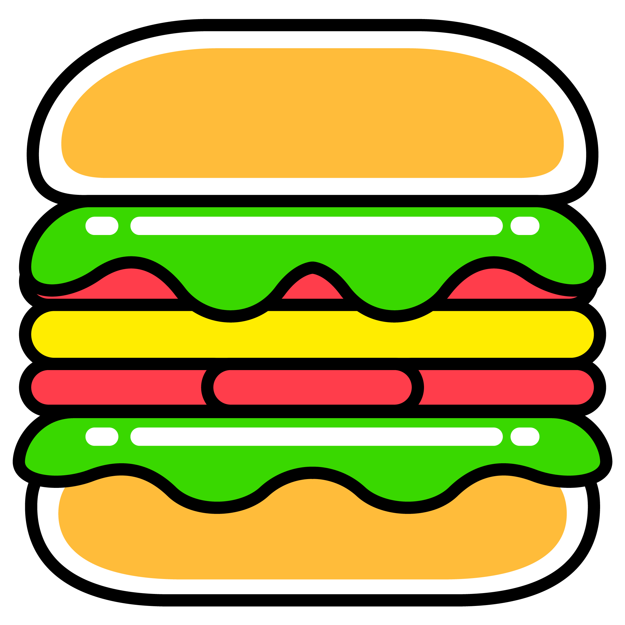 Fast Food Filled Outline 01